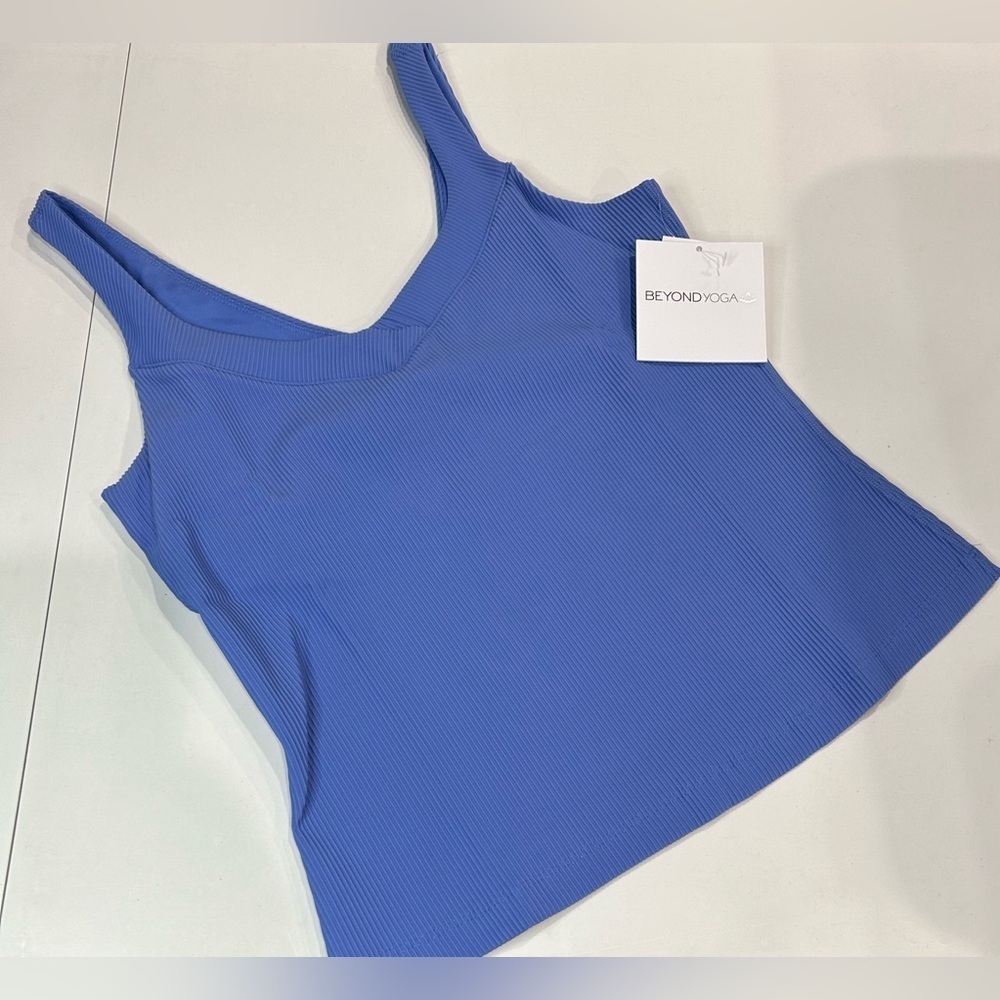 Beyond Yoga Women's Medium Impulse Ribbed Classic Tank Deep Peri Blue Purple NWT